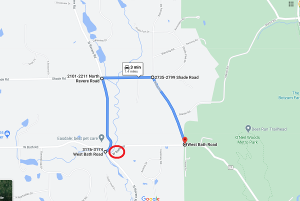West Bath Road Landslide Project Detour Route