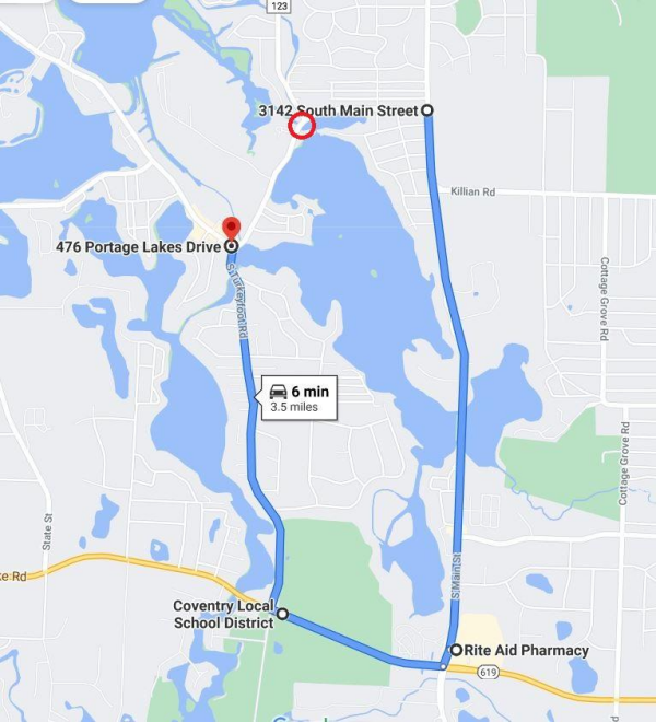 Portage Lakes Drive Detour Map JPG