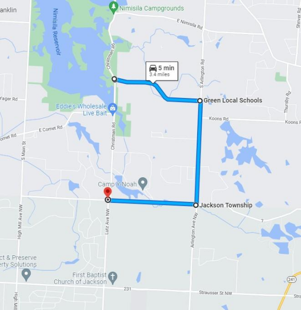 Christman Road Bridge Detour Route