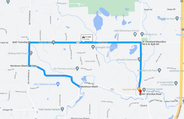 Granger Road Detour Route