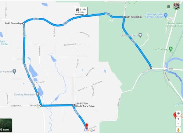 Martin Road Detour Map