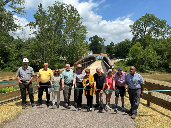 Image of CVNP Pedestrian Bridge Ribbon Cutting Ceremony 4 title=