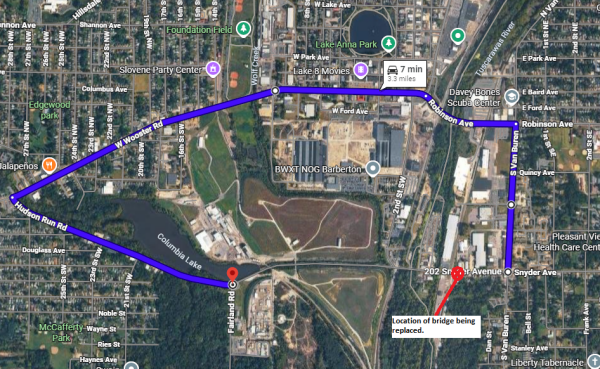 Snyder Ave Bridge Replacement Detour